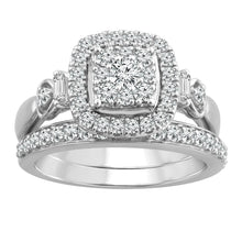Load image into Gallery viewer, 9ct White Gold 0.80 Carat Diamond Bridal 2 Ring Set