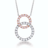 Pink Kimberley Diamond 18ct White & Rose Gold 1/4 Carat Diamond Pendant with Chain