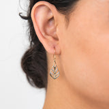9ct Yellow Gold Diamond Leaf Earrings