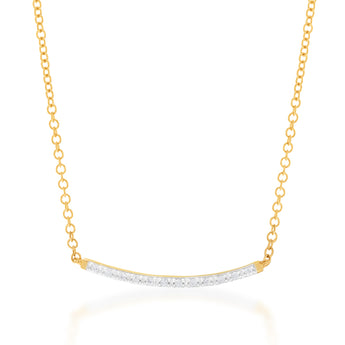9ct Yellow Gold 42cm Chain with 12 Diamonds