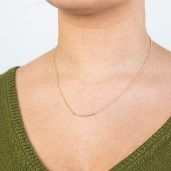 9ct Yellow Gold 42cm Chain with 12 Diamonds