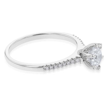 18ct White Gold 1.10 Carat Solitaire with 1.00 Carat Certified Centre Diamond