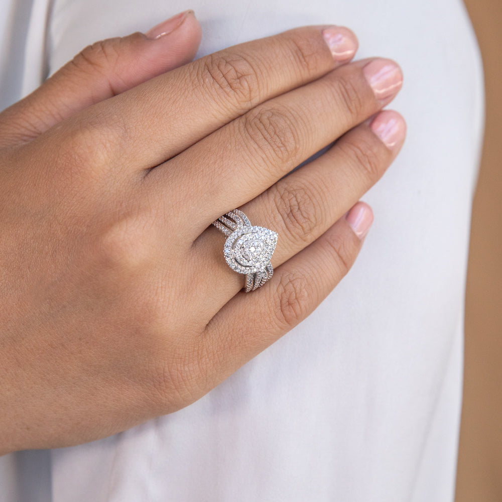 10 carat white gold sales diamond ring