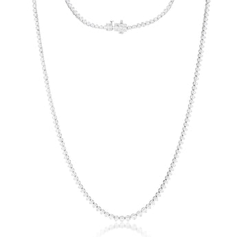 14ct White Gold 3 Carats Diamond Necklace with 157 Brilliant Diamonds 43cm length
