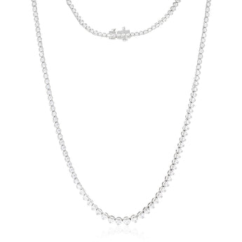 14ct White Gold 5 Carat Diamond Necklace with 139 Brilliant Diamonds 43cm