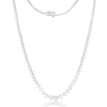 14ct White Gold 10 Carat Diamond Necklace with 111 Brilliant Diamonds 43cm length