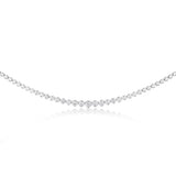 14ct White Gold 10 Carat Diamond Necklace with 111 Brilliant Diamonds 43cm length