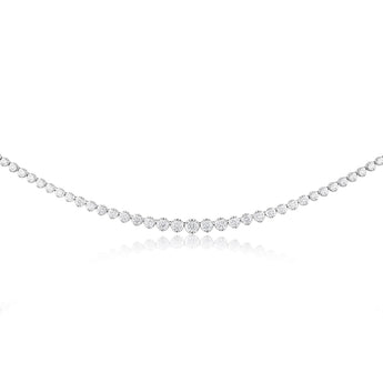 14ct White Gold 10 Carat Diamond Necklace with 111 Brilliant Diamonds 43cm length