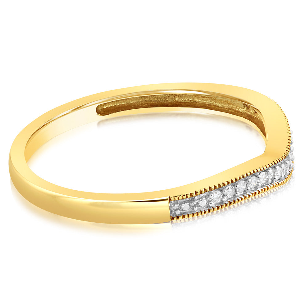 10ct Yellow Gold 0.05 Carat Diamond Claw Ring