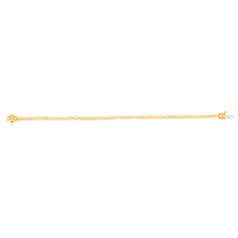 14ct Yellow Gold 1.2 Carats Diamond Tennis Bracelet With 70 Brilliant Diamonds 18cm