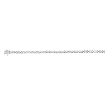 14ct White Gold 2 Carats Diamond Tennis Bracelet With 51 Brilliant Diamonds 18cm
