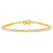 Load image into Gallery viewer, 14ct Yellow Gold 2 Carats Diamond Tennis Bracelet With 51 Brilliant Diamonds 18cm