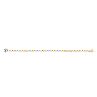 14ct Yellow Gold 2 Carats Diamond Tennis Bracelet With 51 Brilliant Diamonds 18cm