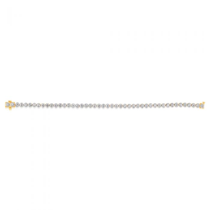 14ct Yellow Gold 3.80Carats Diamond Tennis Bracelet With 46 Brilliant Diamonds 17.5cm