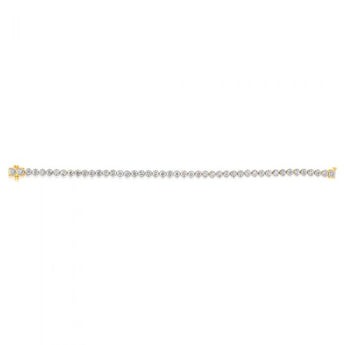 14ct Yellow Gold 3.80Carats Diamond Tennis Bracelet With 46 Brilliant Diamonds 17.5cm