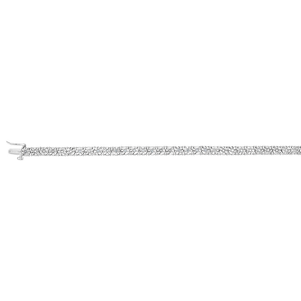 Sterling Silver 1/2 Carat Diamond Bracelet Length 17cm
