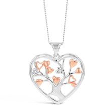 Load image into Gallery viewer, Sterling Silver Diamond Heart Pendant