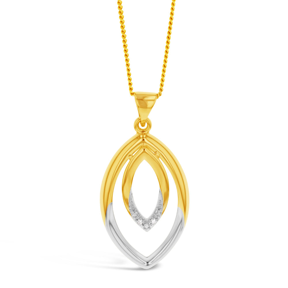 9ct Yellow Gold Diamond  Pendant