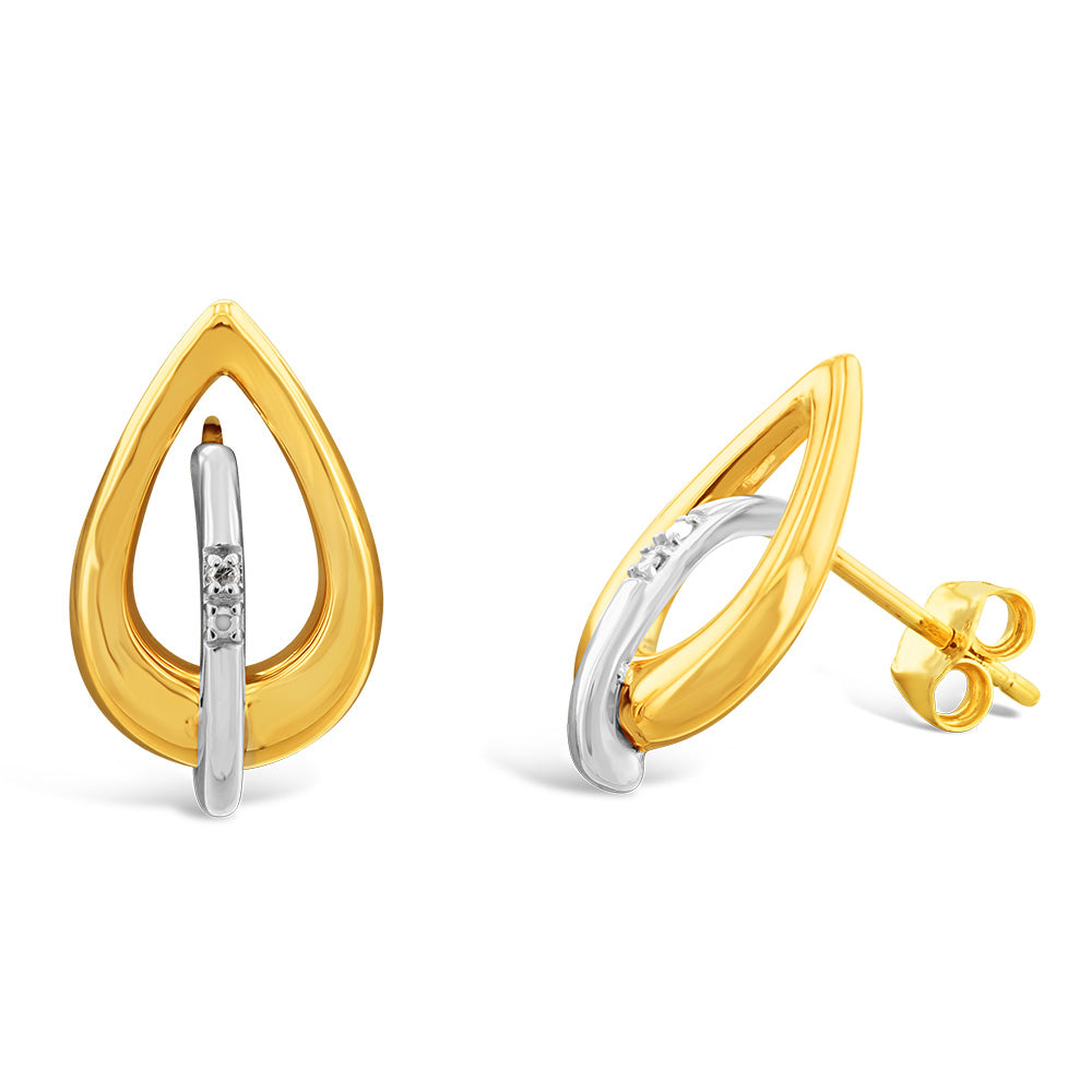 9ct Yellow Gold Diamond Stud Earrings Grahams Jewellers