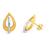 9ct Yellow Gold Diamond Stud Earrings