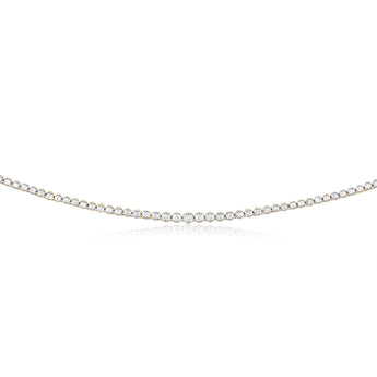 14ct Yellow Gold 3 Carats Diamond Necklace with 157 Brilliant Diamonds 43cm