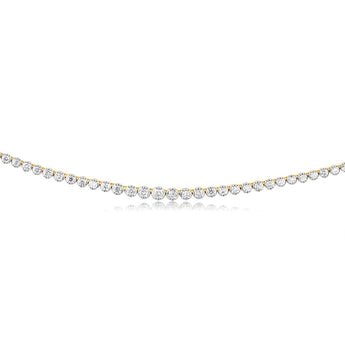 14ct Yellow Gold 5 Carats Diamond Necklace with 139 Brilliant Diamonds 43cm