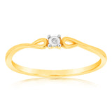 9ct Yellow Gold With 1 Brilliant Cut Diamond Ring