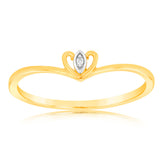 9ct Yellow Gold With 1 Brilliant Cut Diamond Ring