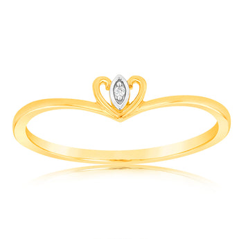 9ct Yellow Gold With 1 Brilliant Cut Diamond Ring