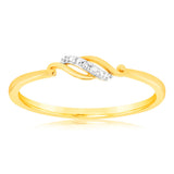 9ct Yellow Gold With 2 Brilliant Cut Diamond Ring