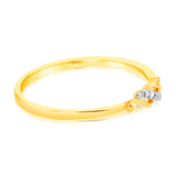 9ct Yellow Gold With 2 Brilliant Cut Diamond Ring