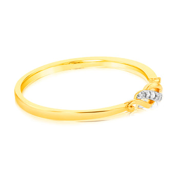 9ct Yellow Gold With 2 Brilliant Cut Diamond Ring