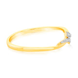9ct Yellow Gold With 2 Brilliant Cut Diamond Ring