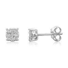 Load image into Gallery viewer, 9ct White Gold 1/3 Carat Diamond Stud Earrings