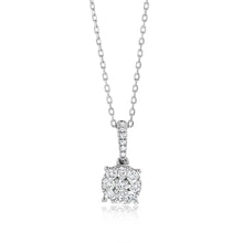 Load image into Gallery viewer, 9ct White Gold 1/4 Carat Diamond Pendant On 40cm Chain