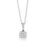 9ct White Gold 1/4 Carat Diamond Pendant On 40cm Chain