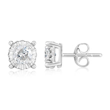 Load image into Gallery viewer, 9ct White Gold 3/4 Carat Diamond Solitare Studs with Disc Setting