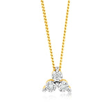 9ct Yellow Gold 0.05 Carat Diamond Pendant with 3 Diamonds