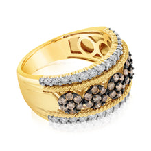 Load image into Gallery viewer, 9ct Yellow Gold 1 Carat Diamond Dress Ring with 65 Australian Diamonds