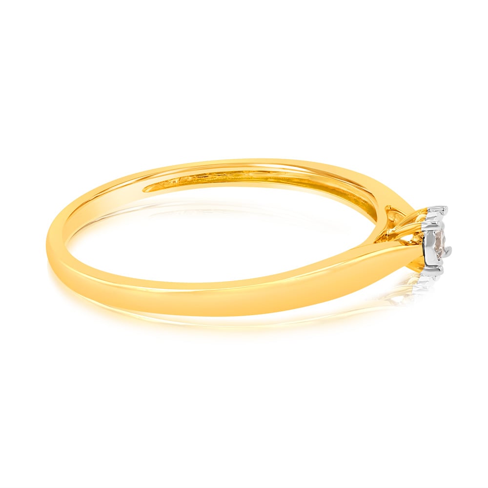 9ct Yellow Gold Solitare Diamond Ring