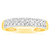 9ct Yellow Gold Bezel 1/5 Carat Diamond Dress Ring with Brilliant Diamonds
