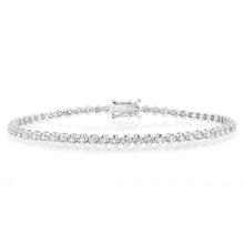 Load image into Gallery viewer, 2 Carat Diamond Tennis Bracelet with 59 Brilliant Diamonds in 9ct White Gold