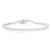 Load image into Gallery viewer, 2 Carat Diamond Fancy Tennis Bracelet in 9ct White Gold 17.5cm