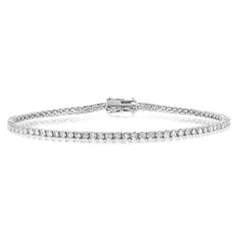 Load image into Gallery viewer, 9ct White Gold 2 Carat Diamond Tennis Bracelet with 82 Brilliant Diamonds