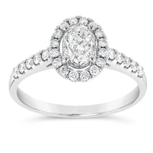 Load image into Gallery viewer, 18ct White Gold 1.50 Carat Diamond Ring With 1 Carat Oval Centre Diamond