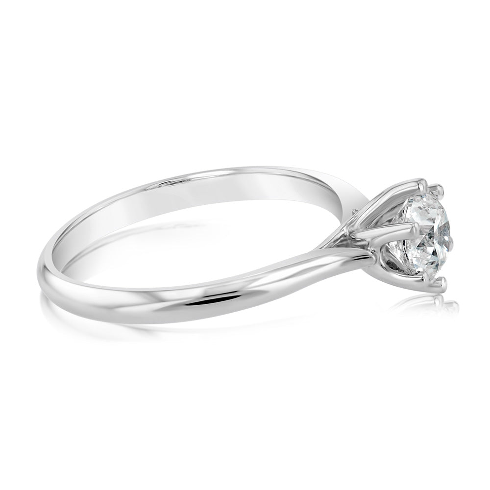 18ct White Gold Approximately 1 Carat Diamond Solitaire Ring