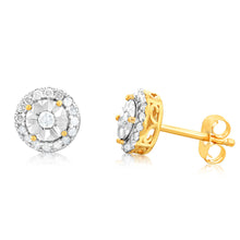 Load image into Gallery viewer, 10ct Yellow Gold 1/3 Carat Diamond Stud Earrings