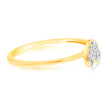 Load image into Gallery viewer, 9ct Yellow Gold with 15 Brilliant Diamonds Heart Dress Ring