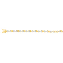 Load image into Gallery viewer, Gold Plated Silver 1/2 Carat Diamond Heart &amp; Infinity Bracelet 18cm Length