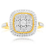 9ct Yellow Gold 1/6 Carat Diamond Dress Ring